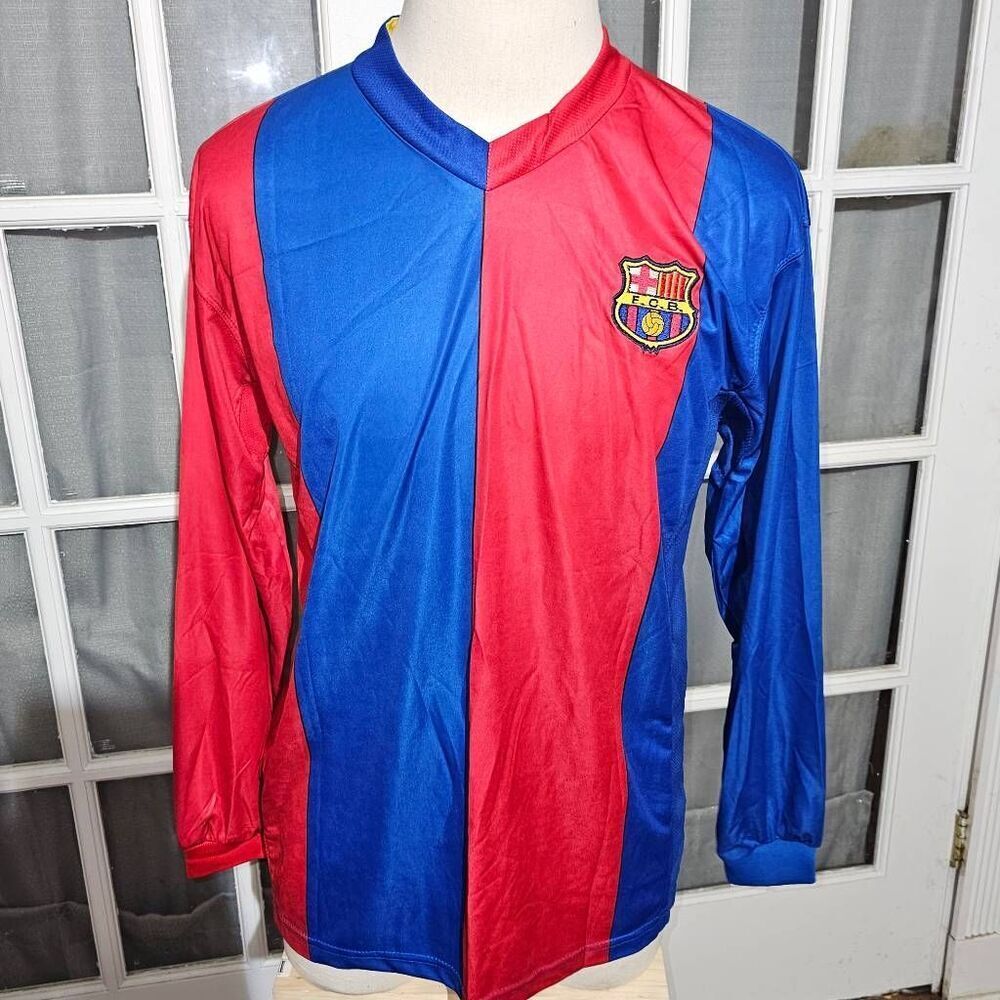 NWT Kutbi #10 Ronaldinho Barcelona Long Sleeve Home Soccer Jersey Large